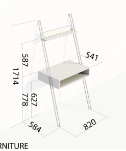 Kleo INDOOR Nako Mixed Hardwood & Powdercoated Metal Leaning Wall Desk