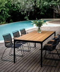 6 Seater Outdoor Four Rectangular Dining Table Set By Houe
