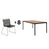 8 Seater Outdoor Four Rectangular Dining Table Set By Houe