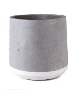 SLH DÉCOR Concrete Planter Large White Band