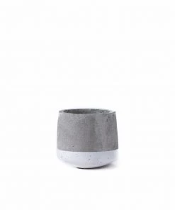 SLH Concrete Planter Small White Band