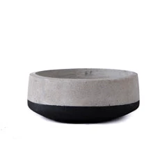 SLH OUTDOOR ACCESSORIES Concrete Bowl Black Band