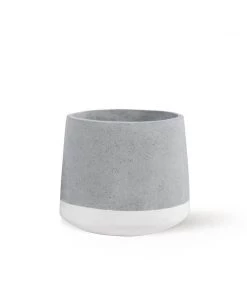 SLH Concrete Planter Medium White Band DÉCOR