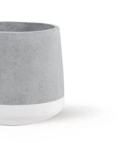 SLH Concrete Planter Large White Band