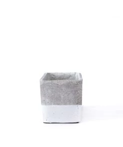 SLH Concrete Planter Rectangle White Band