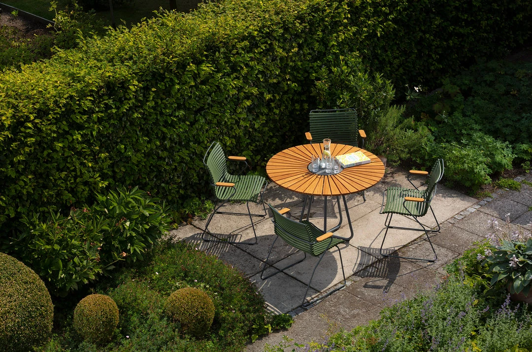 TABLES Circle Outdoor Dining Table 110cm By Houe (Bamboo & Black) 6 TABLES Circle Outdoor Dining Table 110cm By Houe (Bamboo & Black)