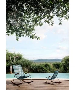 Click Outdoor Rocking Chair With Armrests By Houe (Blue Stripe)