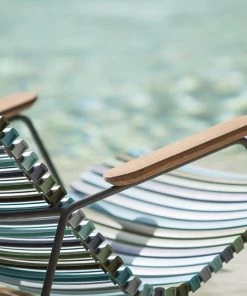 Click Outdoor Dining Chair With Armrests By Houe (Blue Stripe)