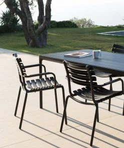 Four Rectangular Outdoor Dining Table 210cm By Houe (Black)