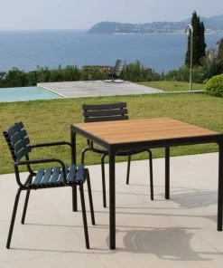 Four Square Outdoor Dining Table 90cm By Houe (Bamboo & Black)