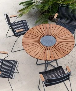 TABLES Circle Outdoor Dining Table 110cm By Houe (Bamboo & Black) 10 TABLES Circle Outdoor Dining Table 110cm By Houe (Bamboo & Black)