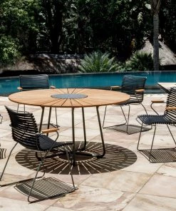 Circle Outdoor Dining Table 150cm By Houe (Bamboo & Black)