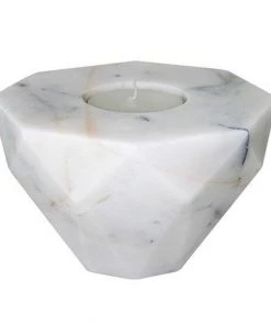 SLH Elementer Flip Marble Candle Holder - White DÉCOR