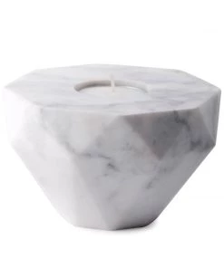 SLH Elementer Flip Marble Candle Holder - White DÉCOR
