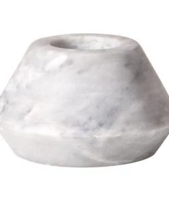 SLH Elementer Trap Marble Tealight Holder - White