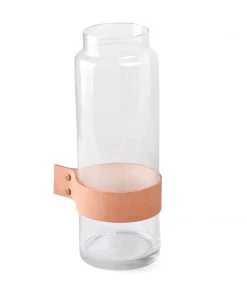 SLH Elementer Leather Wrap Flower Vase - 10 X 30cm DÉCOR