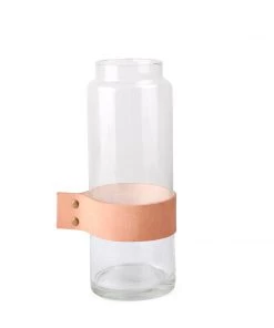 SLH DÉCOR Elementer Leather Wrap Flower Vase - 7 X 30cm