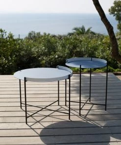 Edge Outdoor Round Coffee Table 46cm By Houe (Pigeon Blue)