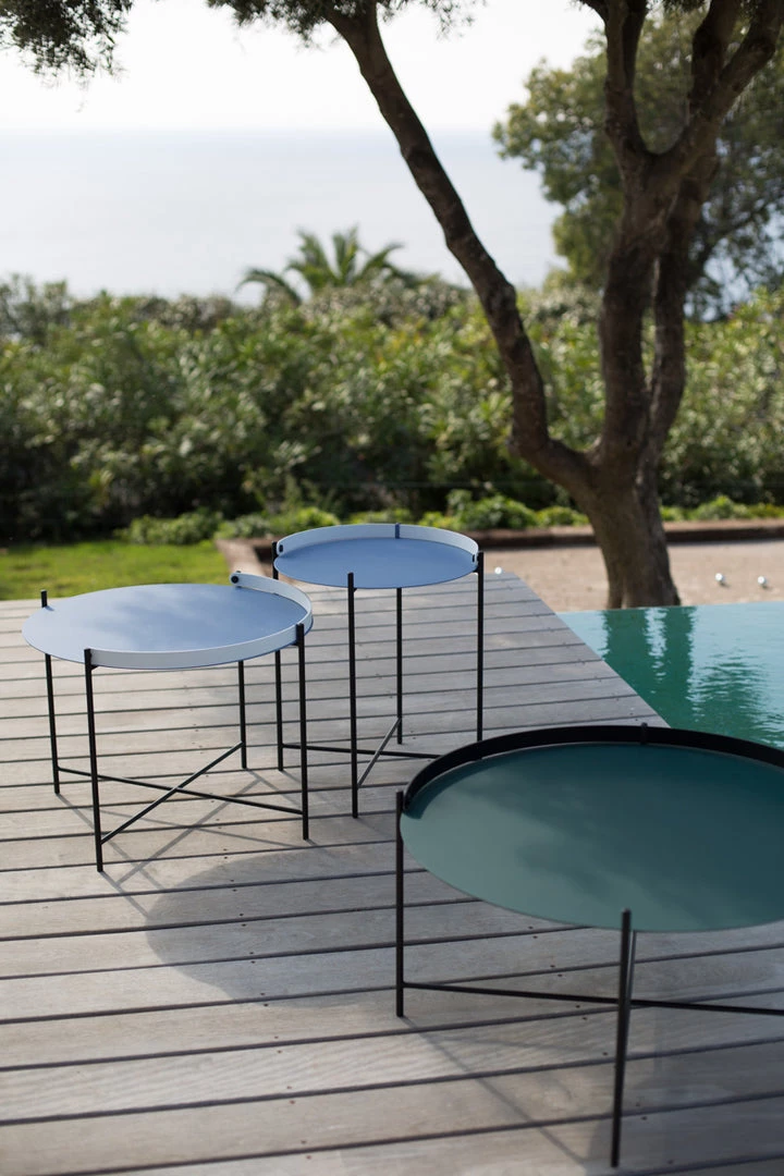 Edge Outdoor Round Coffee Table 76cm By Houe (Pigeon Blue) 3 Edge Outdoor Round Coffee Table 76cm By Houe (Pigeon Blue)