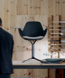 Falk Chair With Armrests & Column Leg By Houe (Black & Dark Grey) 11 Falk Chair With Armrests & Column Leg By Houe (Black & Dark Grey)