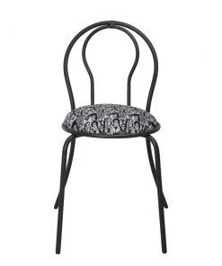 Kleo INDOOR Parisien Black Dining Chair With Upholstered Seat