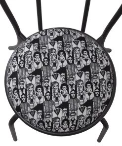 Kleo INDOOR Parisien Black Dining Chair With Upholstered Seat