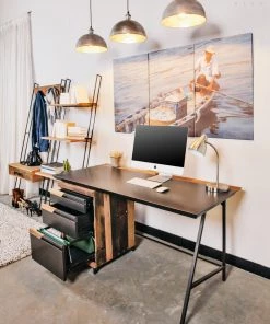 Kleo INDOOR Fokus Mixed Hardwood & Powdercoated Metal Work Desk