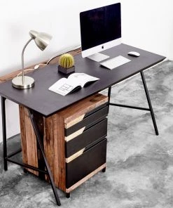 Kleo INDOOR Fokus Mixed Hardwood & Powdercoated Metal Work Desk
