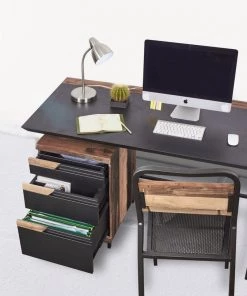 Kleo INDOOR Fokus Mixed Hardwood & Powdercoated Metal Work Desk