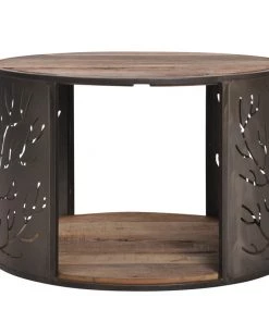 Kleo INDOOR Coral Mixed Hardwood & Metal Round Coffee Table
