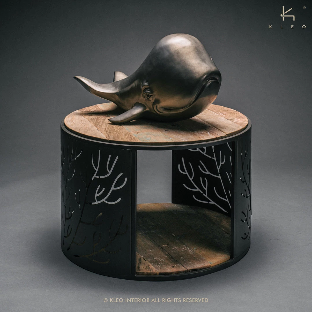 Kleo INDOOR Coral Mixed Hardwood & Metal Round Coffee Table 5 Kleo INDOOR Coral Mixed Hardwood & Metal Round Coffee Table