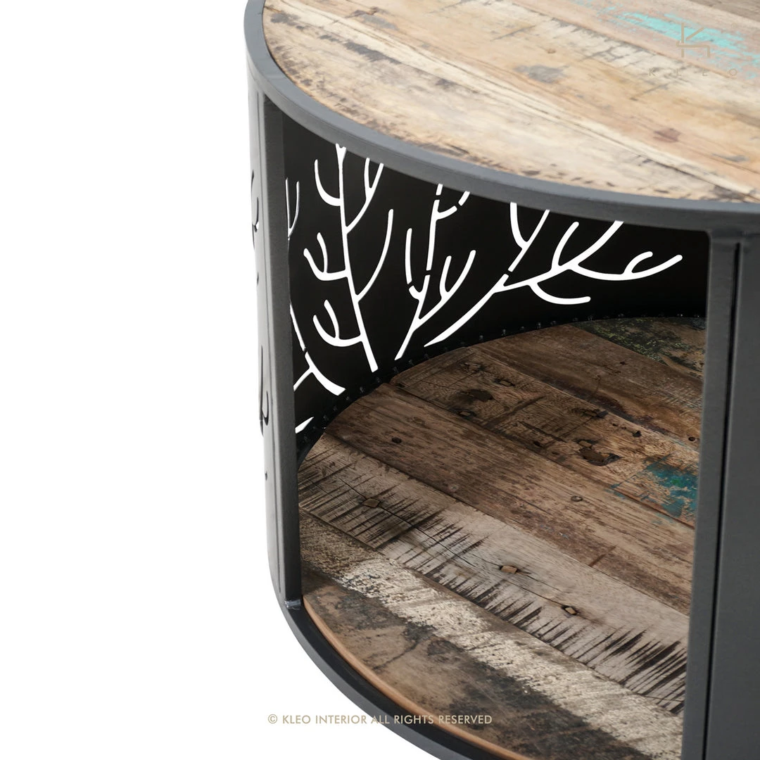 Kleo INDOOR Coral Mixed Hardwood & Metal Round Coffee Table 6 Kleo INDOOR Coral Mixed Hardwood & Metal Round Coffee Table