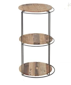 Kleo Discreet Boatwood & Powdercoated Metal 3 Tier Storage Unit INDOOR