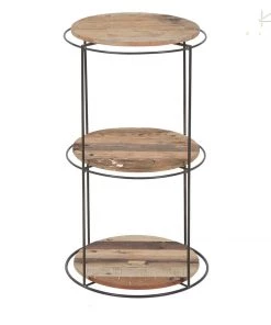 Kleo Discreet Boatwood & Powdercoated Metal 3 Tier Storage Unit INDOOR