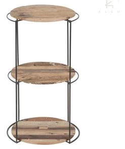 Kleo Discreet Boatwood & Powdercoated Metal 3 Tier Storage Unit INDOOR