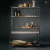 Kleo Discreet Mindi Wood & Powdercoated Metal Display Shelving Unit
