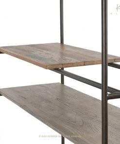 Kleo Discreet Mindi Wood & Powdercoated Metal Display Shelving Unit