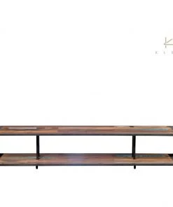Kleo Aru Boatwood & Powdercoated Iron Open TV Entertainment Unit