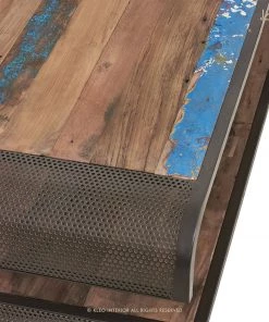 Kleo Aru Boatwood & Powdercoated Iron Open TV Entertainment Unit