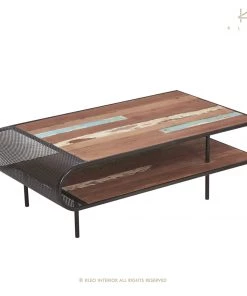 Kleo Aru Reclaimed Hardwood & Metal Curved Open Coffee Table 14 Kleo Aru Reclaimed Hardwood & Metal Curved Open Coffee Table