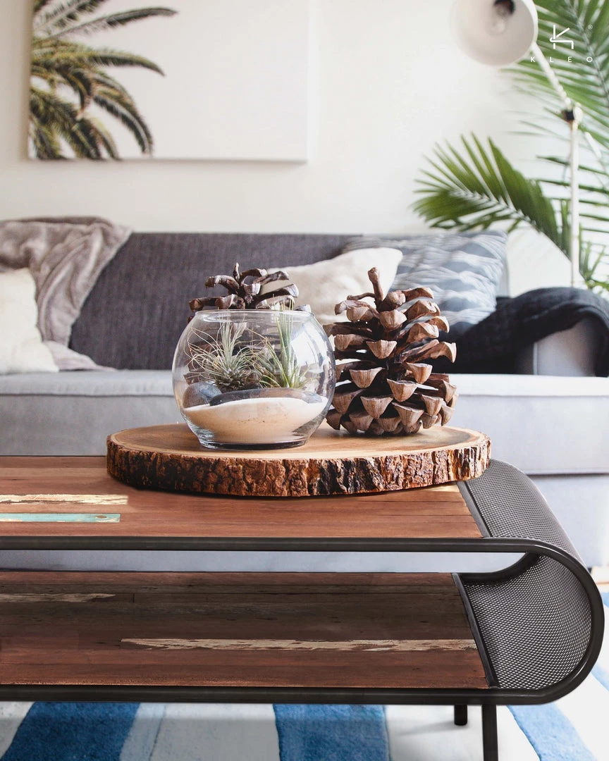 Kleo Aru Reclaimed Hardwood & Metal Curved Open Coffee Table 5 Kleo Aru Reclaimed Hardwood & Metal Curved Open Coffee Table