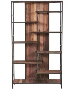 Kleo Aru Boatwood & Powdercoated Metal Bookshelf Unit