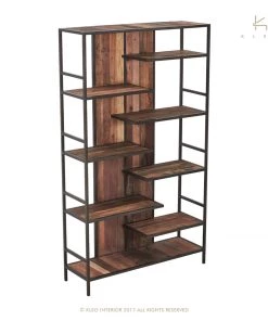 Kleo Aru Boatwood & Powdercoated Metal Bookshelf Unit