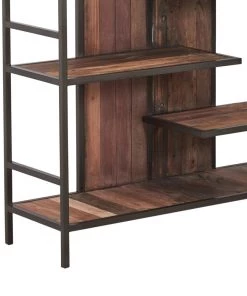 Kleo Aru Boatwood & Powdercoated Metal Bookshelf Unit
