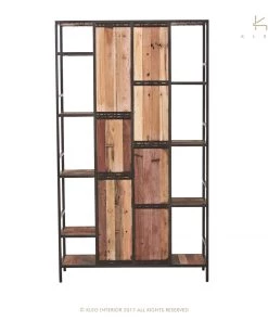 Kleo Aru Boatwood & Powdercoated Metal Bookshelf Unit