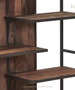 Kleo Aru Boatwood & Powdercoated Metal Bookshelf Unit