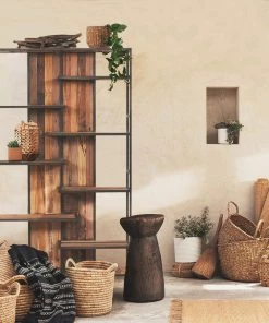 Kleo Aru Boatwood & Powdercoated Metal Bookshelf Unit