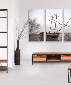 Kleo Aru Boatwood & Powdercoated Metal Bookshelf Unit