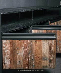 Kleo INDOOR New Age Boatwood & Powdercoated TV Sideboard Unit