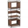 Kleo INDOOR Nako Boatwood & Powdercoated Metal Open Shelf Storage Unit